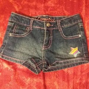 Girls Jean shorts size 5 with stars embroidered